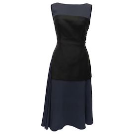 Vestido midi sem mangas Color-Blocked em lã multicolorida Dior Multicor