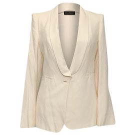 Max Mara Shawl Collared Blazer in Ivory Silk White Cream