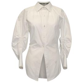 Chemise Alexander wang à manches bouffantes et boutonnage complet en coton blanc Blanc Écru