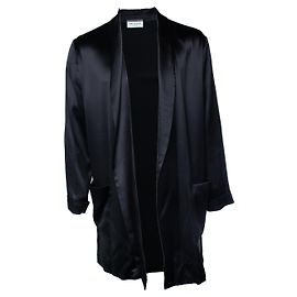 Saint Laurent, schwarzer Seidenkimono 2022 Schwarz