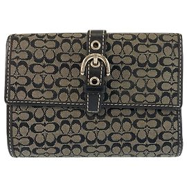 Coach Mini Signature Canvas Wallet Black