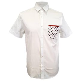 Camicia a maniche corte Gucci Duke in cotone bianco Bianco Crudo