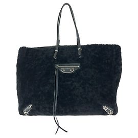 Sac cabas en cuir de mouton Balenciaga Noir