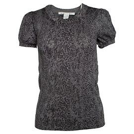 Diane von Furstenberg, Leopard-Lurex-Top Grau