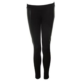 DKNY, Legging preto com detalhes em couro Preto