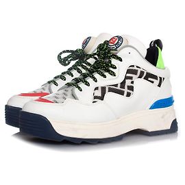 Fendi, baskets T REX en cuir blanc Multicolore