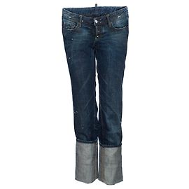 Dsquared2, Jeans blu con risvolti extra alti in taglia IT42/S. Blu