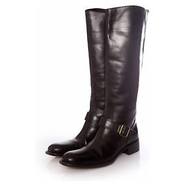 Sartore, bottes d'équitation en cuir noir. Noir