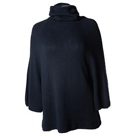 Theory, cuello alto de punto azul Azul