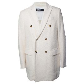 Amiri, white boucle blazer White Cream