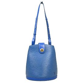 Sac à épaule Louis Vuitton Cluny en cuir Epi Bleu