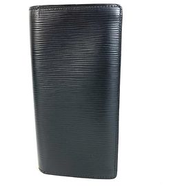 Cartera larga plegable Louis Vuitton Epi Brazza Negro