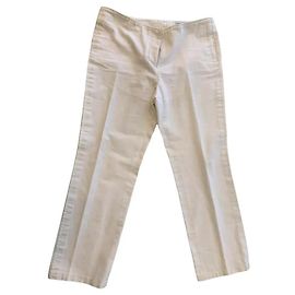 Chanel Pantalones de Mezclilla Blancos Blanco