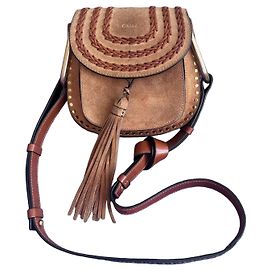 Chloé Hudson Sac bandoulière en daim Marron Marron