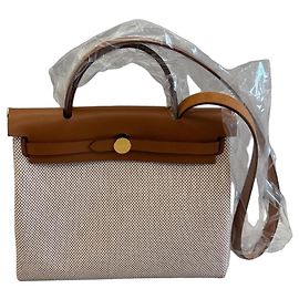 Bolsa Hermès Herbag Zip 31 Marrom Bege