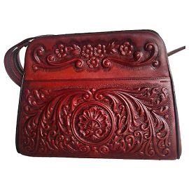 Autre Marque Bolsa de ombro Moni-Abur em couro trabalhado à mão Marrom