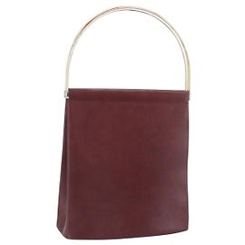 Bolsa de Ombro Trinity em Couro Bordeaux e Ouro Cartier Auth 181367A Dourado Bordeaux