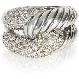 David Yurman Sterling Silver Diamond Infinity Knot Ring Other