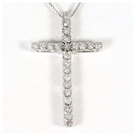 Autre Marque Elegante colar de ouro branco 18K e diamantes Dourado