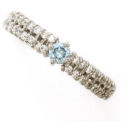 Autre Marque Blauer Diamant-Ring aus 18K Weißgold Blau Golden
