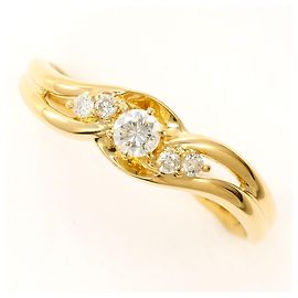 Autre Marque 18K Gelbgold-Ring mit Diamant Golden