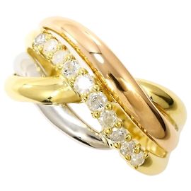 Autre Marque Platin- und Goldring mit Diamant Golden