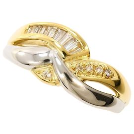 Autre Marque PT850 Platinum and 18K Yellow Gold Band Ring Golden