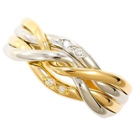 Autre Marque Platin- und Gelbgold-Diamantring Golden Andere