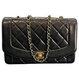1991 Chanel Medium Lambskin Diana Flap Shoulder Bag Other