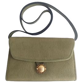 Bolsa de ombro Nina Ricci em couro texturizado verde Verde