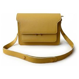 Ein wunderschöner Marni Trunk in Gelb mit wunderschönen Goldbeschlägen. Golden Gelb
