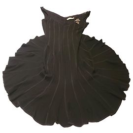 Blumarine Verziertes Kleid aus schwarzer Rayon-Mischung Schwarz