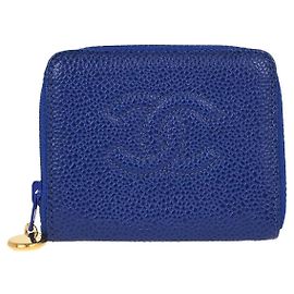 Cartera Chanel Timeless CC Caviar Long Azul