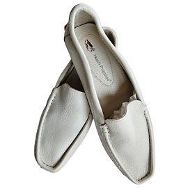 Autre Marque Hush Puppies Mocasines de cuero blanco Blanco