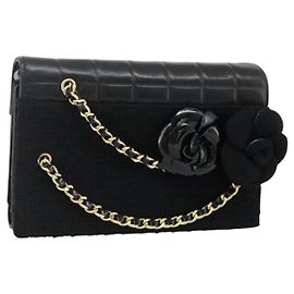 Chanel Flap Clutch Leather Black