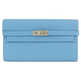 Hermès Cartera bi-fold Hermes Kelly Classic Verso Azul