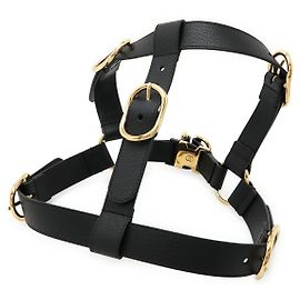 Peitoral de couro para animais Gucci Preto