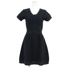 Chanel P51276 Baumwollstrickkleid Blau Marineblau