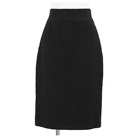 Chanel Tweed Wool Skirt Black