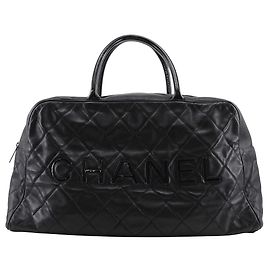 Chanel Matelasse Caviar Skin Boston Bag Black