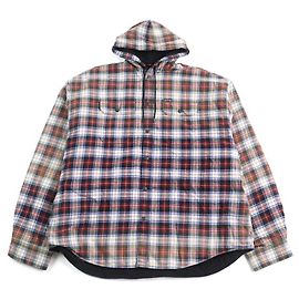 Camicia Balenciaga con cappuccio a quadri sbiaditi Camicia in cotone Multicolore