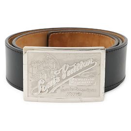 Louis Vuitton Sangle Jeans Ledergürtel Schwarz