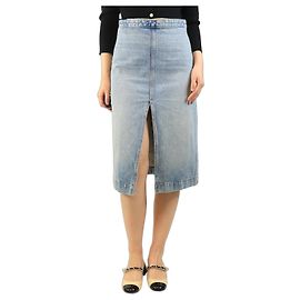 Khaite Blauer Jeans-Midirock mit Frontschlitz - Größe UK 10 Blau
