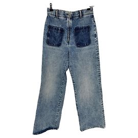 Calça jeans Sandro azul de algodão Azul