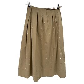 Gonna Maje beige con strass Beige