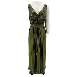 Robe Badgley Mischka à sequins vert émeraude Vert