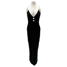Autre Marque Robe blazer col blanc Black