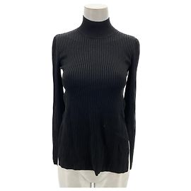 Autre Marque Top de manga comprida com as costas nuas Preto