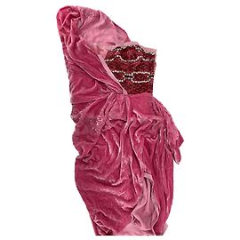 Galliano Samtkleid Rosa Größe 38 Pink