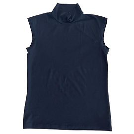 Autre Marque Marithé + François Girbaud Sleeveless Turtleneck Top - Midnight Blue Dark blue